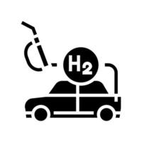 Nachfüllen von Autos mit Wasserstoff-Glyphen-Symbol-Vektorillustration vektor