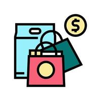 shopping fritid färg ikon vektor illustration
