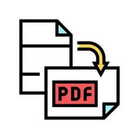 Orientierung pdf-Datei Farbe Symbol Vektor Illustration