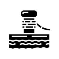 Containerlader-Hafenausrüstung Glyph-Symbol-Vektorillustration vektor