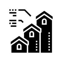 Hypothek von kleinem zu großem Haus Glyphen-Symbol-Vektor-Illustration vektor