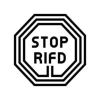 stoppa rfid linje ikon vektor illustration