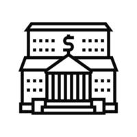 Bank Finanzgebäude Symbol Leitung Vektor Illustration