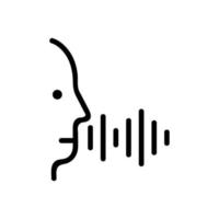 Kopf, Sound-Icon-Vektor. isolierte kontursymbolillustration vektor