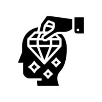 Brillanz Wissen Glyphe Symbol Vektor Illustration