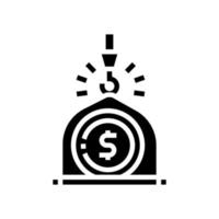 Gewicht des Geldes Reichtum Glyphe Symbol Vektor Illustration
