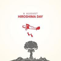 minnesceremoni för freden i Hiroshima. hålls varje 6 augusti. vektor illustration.