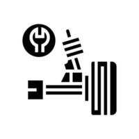 kulled reparation glyf ikon vektor isolerade illustration
