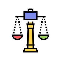 Gerechtigkeit skaliert Farbe Symbol Vektor Illustration