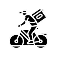 Fahrradlieferung Glyphen-Symbol-Vektor-Illustration vektor