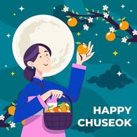 glückliches chuseok-Konzept vektor