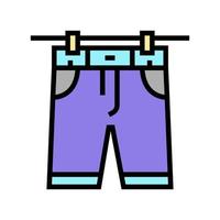 Shorts trocknen im Freien Farbe Symbol Vektor Illustration