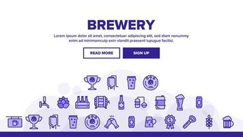 samling öl bryggeri element vektor ikoner set