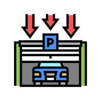 port stängning parkering färg ikon vektor illustration