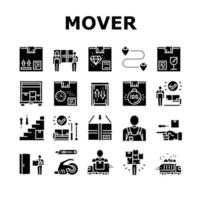 Mover-Express-Service-Sammlungssymbole setzen Vektor