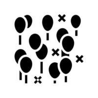 Party Dekoration Ballon Glyphe Symbol Vektor Illustration