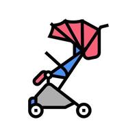 Kinderwagen zu Fuß Baby Farbsymbol Vektor Illustration