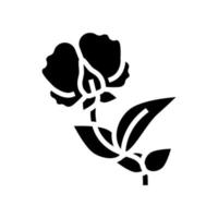 blühende Pflanze Erbsen Glyphe Symbol Vektor Illustration