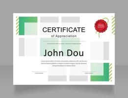 agribusiness anställd uppskattning certifikat designmall. vektor diplom med anpassade copyspace. utskrivbart dokument för priser och erkännande