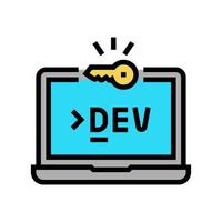 utveckling datorprogram färg ikon vektor illustration