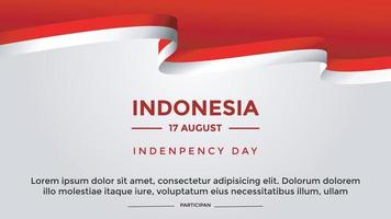 indonesiska självständighetsdagen tema banner mall vektor