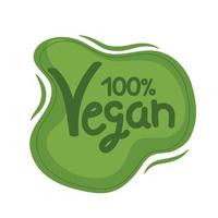 100 procent vegansk ikon vektor