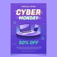 cyber Monday specialerbjudande affischmall vektor