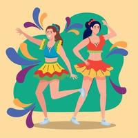 Brasilianische Mädchen paar Tänzer vektor