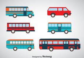 Minibuss- och bussuppsättningsvektorer vektor