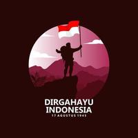 glücklicher unabhängigkeitstag von indonesien vektorillustration. rotes und weißes Themensymbol der Landesflagge. fit für Vorlagenbanner, Poster, Hintergrund, Hintergrund. Vektor eps 10.