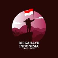 lycklig självständighetsdagen i Indonesien vektorillustration. rött och vitt tema symbol för landets flagga. passar för mall banner, affisch, bakgrund, bakgrund. vektor eps 10.