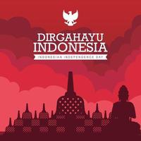glücklicher unabhängigkeitstag von indonesien vektorillustration. rotes und weißes Themensymbol der Landesflagge. fit für Vorlagenbanner, Poster, Hintergrund, Hintergrund. Vektor eps 10.