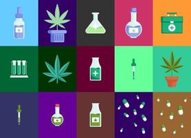 cannabinoide-illustration. medizinisch von cannabis flache illustration. flacher Designstil. moderne Farbe des Gesundheitswesens. Vektor eps 10