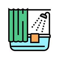 dusch motell färg ikon vektor illustration