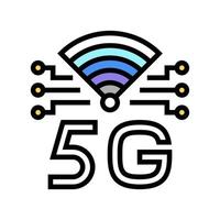 5g-Hochgeschwindigkeitsnetzwerk-Farbsymbol-Vektorillustration vektor