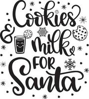 Kekse und Milch für Santa 3 Weihnachtsvektordatei vektor