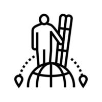 ski turism linje ikon vektor illustration