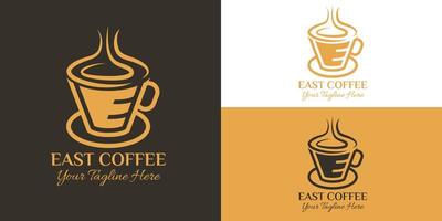 östkaffe. kaffe logotyp design vektor