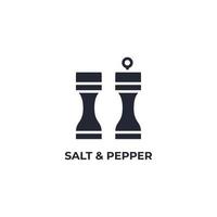 vektor tecken på salt och peppar symbolen är isolerad på en vit bakgrund. ikon färg redigerbar.