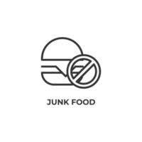 Vektorzeichen des Junk-Food-Symbols ist auf einem weißen Hintergrund isoliert. Symbolfarbe editierbar. vektor