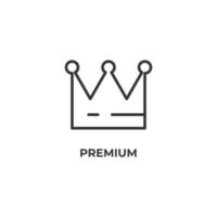 Das Vektorzeichen des Premium-Symbols ist auf einem weißen Hintergrund isoliert. Symbolfarbe editierbar. vektor