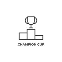 Das Vektorzeichen des Champion-Cup-Symbols ist auf einem weißen Hintergrund isoliert. Symbolfarbe editierbar. vektor