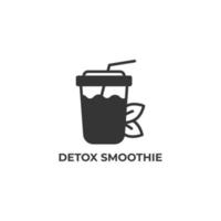 Das Vektorzeichen des Detox-Smoothie-Symbols ist auf einem weißen Hintergrund isoliert. Symbolfarbe editierbar. vektor