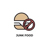 Junk-Food-Vektorsymbol. bunte flache Designvektorillustration. Vektorgrafiken vektor