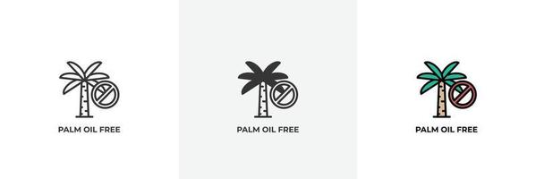 Palmölfreies Symbol. Linie, solider und gefüllter Umriss bunte Version, Umriss und gefülltes Vektorzeichen. ideensymbol, logoillustration. Vektorgrafiken vektor