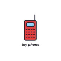 vektor tecken på leksak telefon symbol är isolerad på en vit bakgrund. ikon färg redigerbar.
