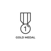 Vektorzeichen des Goldmedaillensymbols wird auf einem weißen Hintergrund lokalisiert. Symbolfarbe editierbar. vektor