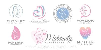 Mama und Baby-Logo-Design-Icon-Vektor mit einzigartigem Element-Konzept-Premium-Vektor vektor