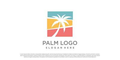 Palm-Logo-Design-Vektor mit kreativer Konzeptidee vektor