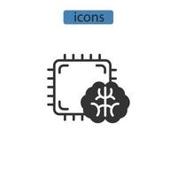 Symbole der künstlichen Intelligenz symbolisieren Vektorelemente für das Infografik-Web vektor